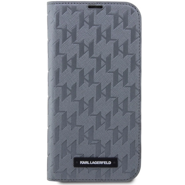 Karl Lagerfeld KLBKP14XSAKLHPG iPhone 14 Pro Max 6.7" bookcase silver/silver Saffiano Monogrameng