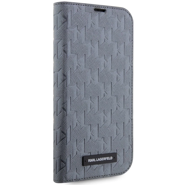 Karl Lagerfeld KLBKP14XSAKLHPG iPhone 14 Pro Max 6.7" bookcase silver/silver Saffiano Monogrameng