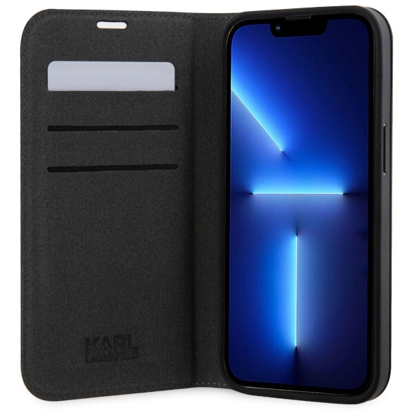 Karl Lagerfeld KLBKP14XSAKLHPK iPhone 14 Pro Max 6.7" bookcase black/black Saffiano Monogrameng