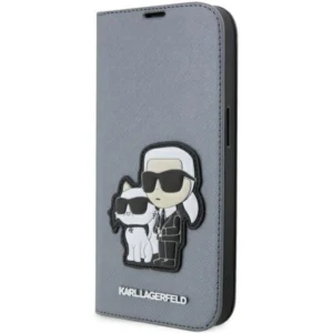 Karl Lagerfeld KLBKP14XSANKCPG iPhone 14 Pro Max 6.7" bookcase silver/silver Saffiano Karl & Choupetteeng
