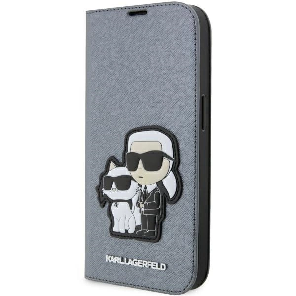Karl Lagerfeld KLBKP14XSANKCPG iPhone 14 Pro Max 6.7" bookcase silver/silver Saffiano Karl & Choupetteeng