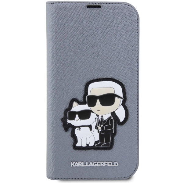 Karl Lagerfeld KLBKP14XSANKCPG iPhone 14 Pro Max 6.7" bookcase silver/silver Saffiano Karl & Choupetteeng