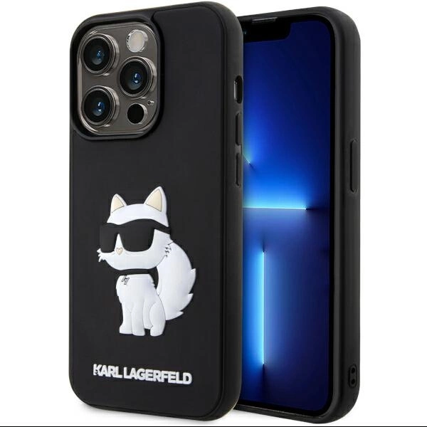 Karl Lagerfeld KLHCP14L3DRKHNK iPhone 14 Pro 6.1" black/black hardcase Rubber Choupette 3Deng