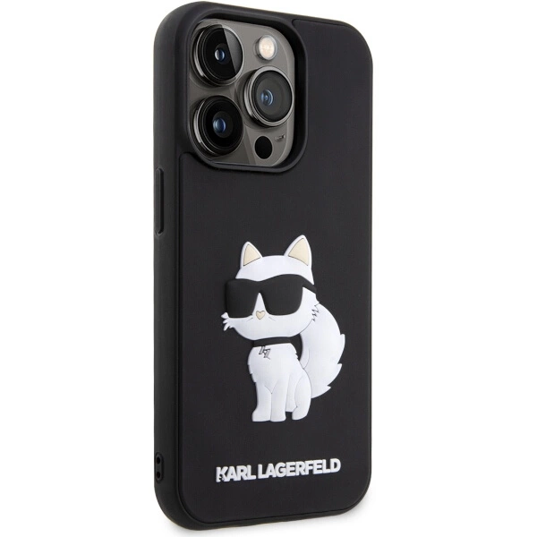 Karl Lagerfeld KLHCP14L3DRKHNK iPhone 14 Pro 6.1" black/black hardcase Rubber Choupette 3Deng