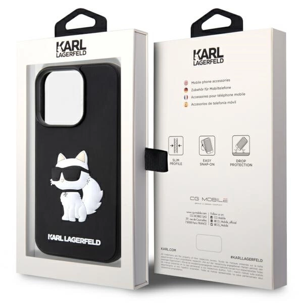 Karl Lagerfeld KLHCP14L3DRKHNK iPhone 14 Pro 6.1" black/black hardcase Rubber Choupette 3Deng