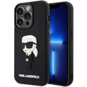 Karl Lagerfeld KLHCP14L3DRKINK iPhone 14 Pro 6.1" black/black hardcase Rubber Ikonik 3Deng