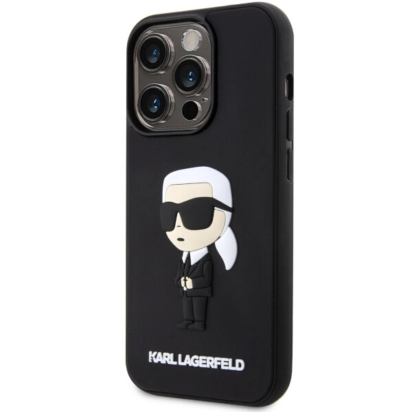 Karl Lagerfeld KLHCP14L3DRKINK iPhone 14 Pro 6.1" black/black hardcase Rubber Ikonik 3Deng