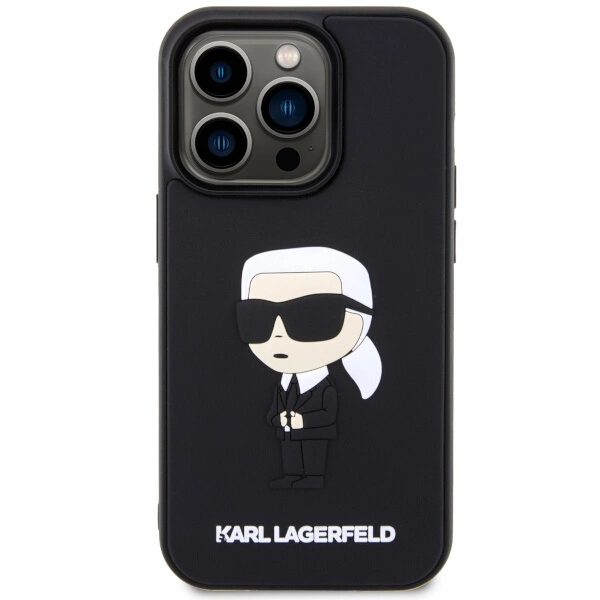 Karl Lagerfeld KLHCP14L3DRKINK iPhone 14 Pro 6.1" black/black hardcase Rubber Ikonik 3Deng
