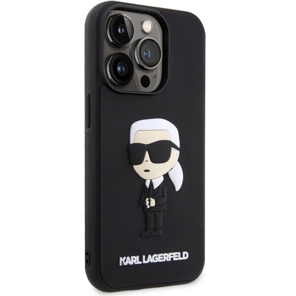 Karl Lagerfeld KLHCP14L3DRKINK iPhone 14 Pro 6.1" black/black hardcase Rubber Ikonik 3Deng