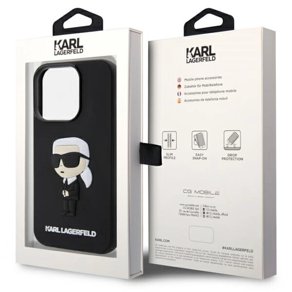 Karl Lagerfeld KLHCP14L3DRKINK iPhone 14 Pro 6.1" black/black hardcase Rubber Ikonik 3Deng