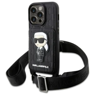 Karl Lagerfeld KLHCP14LCSAKHPKK iPhone 14 Pro 6.1" hardcase black/black Crossbody Saffiano Monogram Ikonikeng
