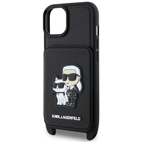 Karl Lagerfeld Crossbody Saffiano Karl&Choupette Case for iPhone 14 Plus - Blackeng