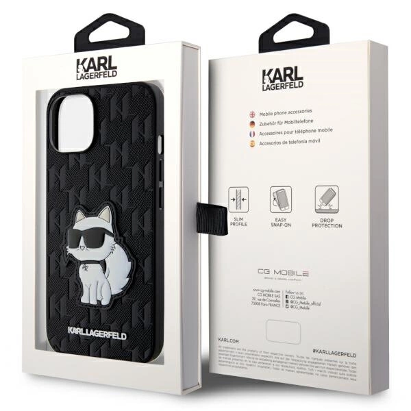 Karl Lagerfeld KLHCP14MSAKHPCK iPhone 14 Plus 6.7" black/black Saffiano Monogram Choupetteeng