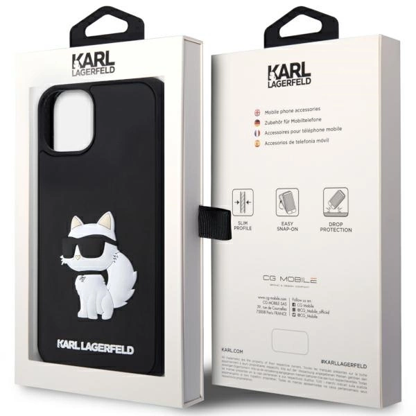 Karl Lagerfeld KLHCP14S3DRKHNK iPhone 14 6.1" black/black hardcase Rubber Choupette 3Deng