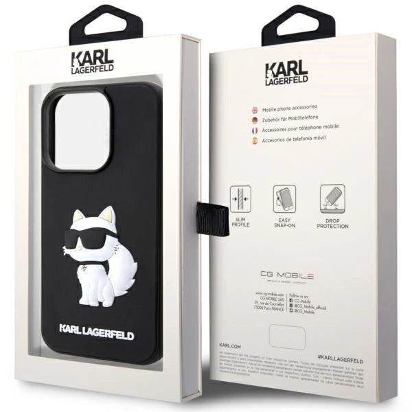 Karl Lagerfeld KLHCP14X3DRKHNK iPhone 14 Pro Max 6.7" black/black hardcase Rubber Choupette 3Deng