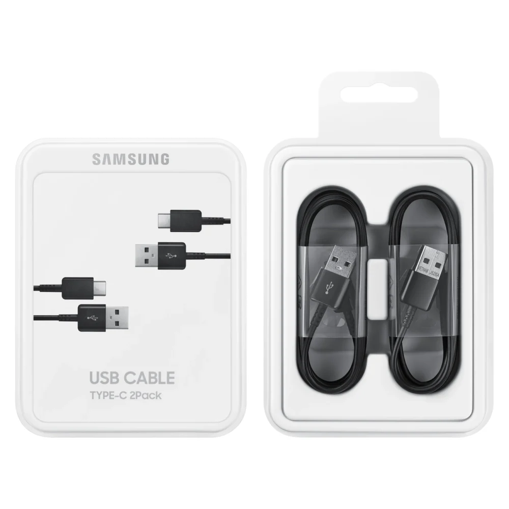 Samsung USB C cable 480Mbps 5A 1.5m (EP-DG930MBEGWW) - black (set of 2)eng