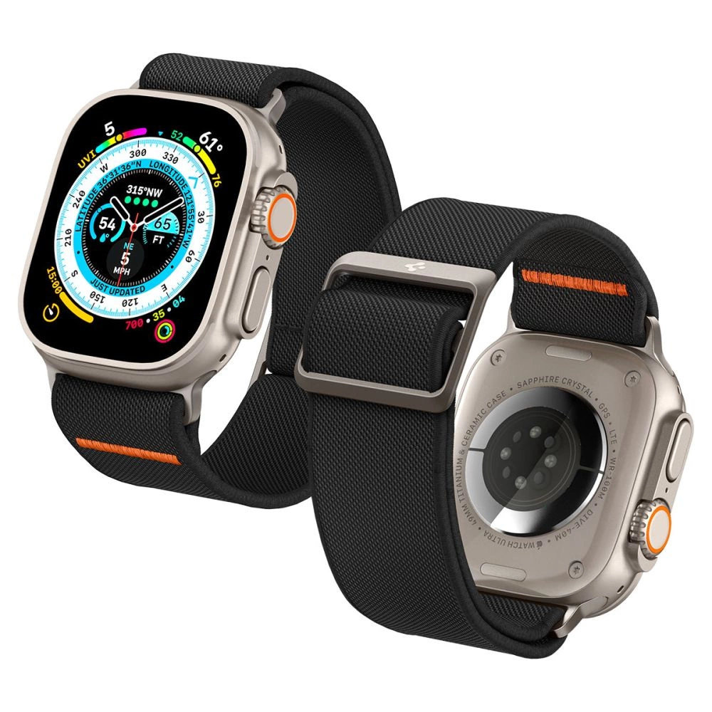 Spigen Fit Lite Ultra Strap for Apple Watch 4/5/6/7/8/9/SE/Ultra (42/44/45/49 mm) - Blackeng
