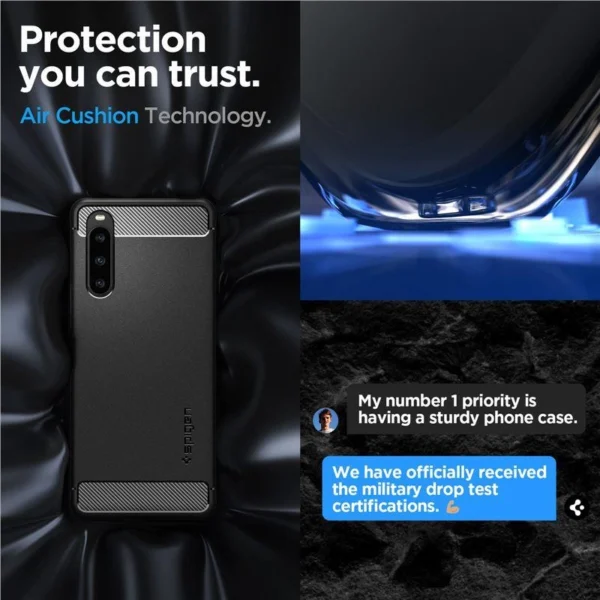 Spigen Rugged Armor Case for Sony Xperia 1 V - Matte Blackeng