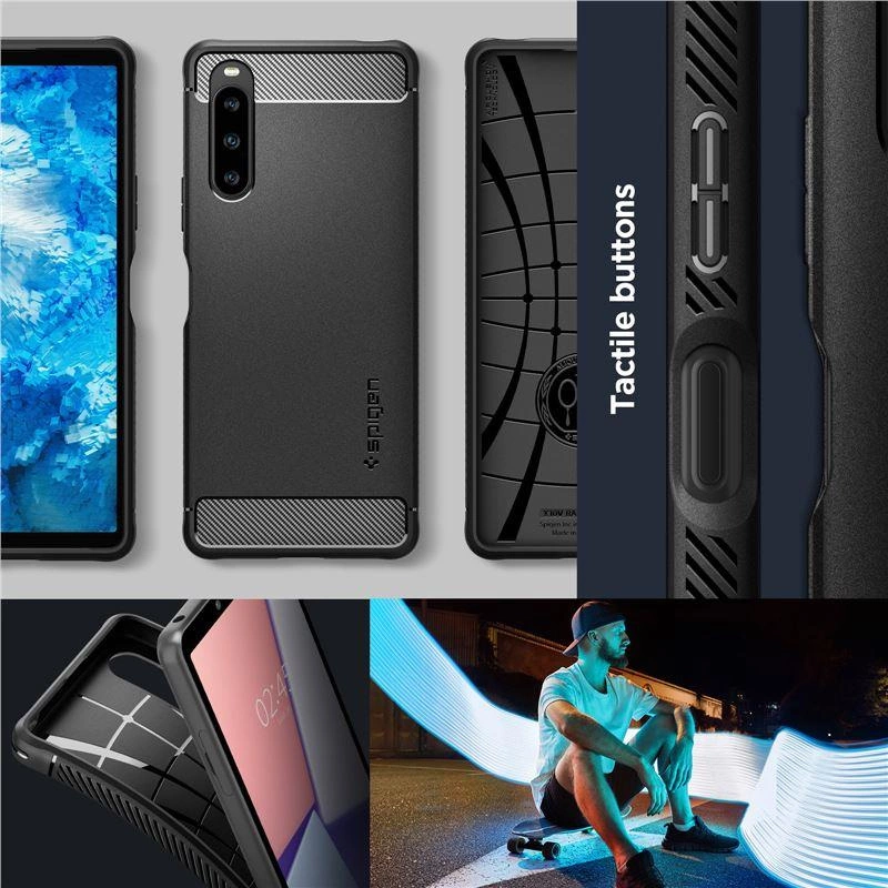 Spigen Rugged Armor Case for Sony Xperia 1 V - Matte Blackeng