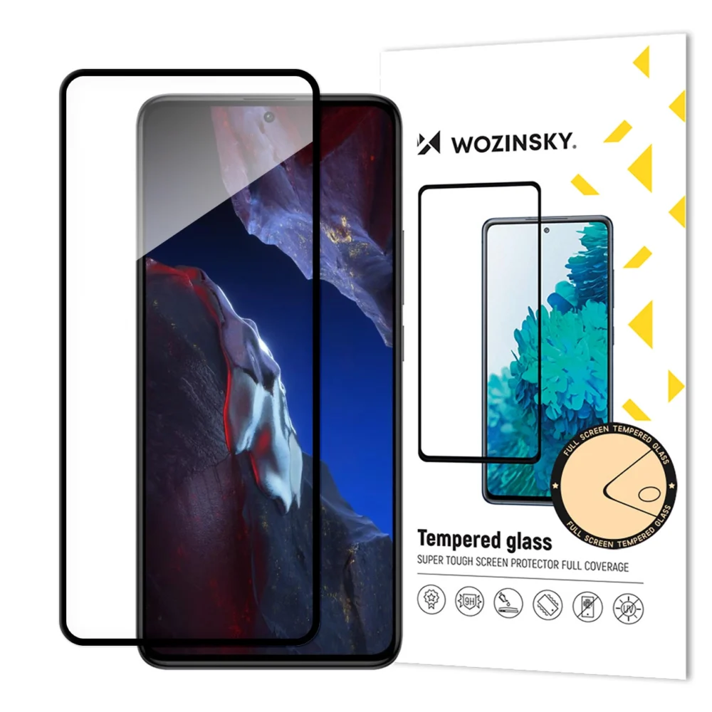 Tempered Glass for Xiaomi Poco F5 Pro 9H with Wozinsky Frame Full Glue Tempered Glass - Blackeng