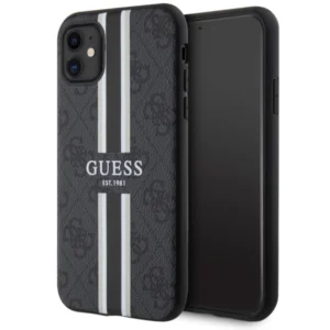 Guess GUHMN61P4RPSK iPhone 11 / Xr black/black hardcase 4G Printed Stripes MagSafeeng