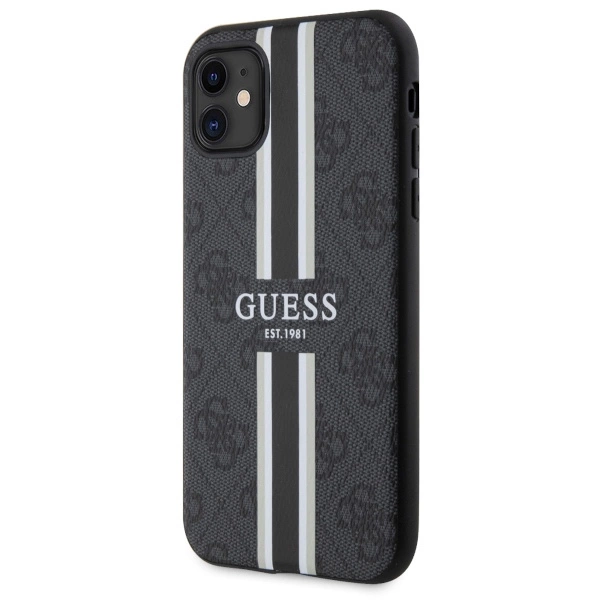 Guess GUHMN61P4RPSK iPhone 11 / Xr black/black hardcase 4G Printed Stripes MagSafeeng