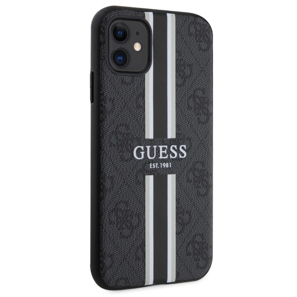 Guess GUHMN61P4RPSK iPhone 11 / Xr black/black hardcase 4G Printed Stripes MagSafeeng
