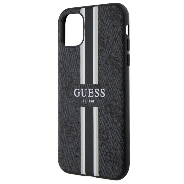 Guess GUHMN61P4RPSK iPhone 11 / Xr black/black hardcase 4G Printed Stripes MagSafeeng