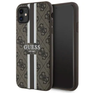 Guess GUHMN61P4RPSW iPhone 11 / Xr brown/brown hardcase 4G Printed Stripes MagSafeeng