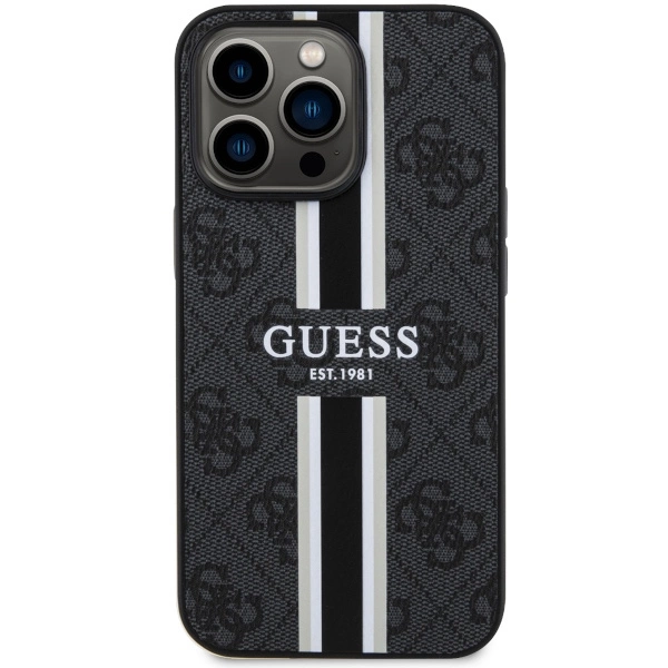 Guess GUHMP13LP4RPSK iPhone 13 Pro / 13 6.1" black/black hardcase 4G Printed Stripes MagSafeeng