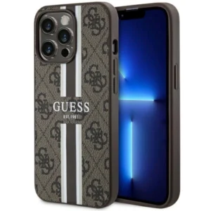 Guess GUHMP13LP4RPSW iPhone 13 Pro / 13 6.1" brown/brown hardcase 4G Printed Stripes MagSafeeng