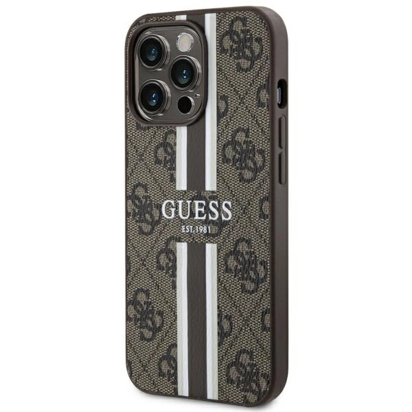 Guess GUHMP13LP4RPSW iPhone 13 Pro / 13 6.1" brown/brown hardcase 4G Printed Stripes MagSafeeng