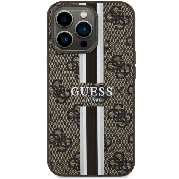 Guess GUHMP13LP4RPSW iPhone 13 Pro / 13 6.1" brown/brown hardcase 4G Printed Stripes MagSafeeng