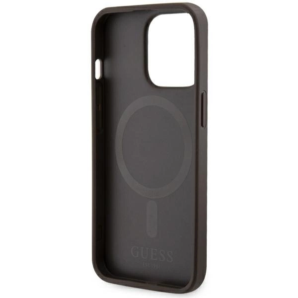 Guess GUHMP13LP4RPSW iPhone 13 Pro / 13 6.1" brown/brown hardcase 4G Printed Stripes MagSafeeng