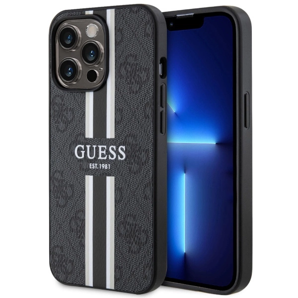 Guess GUHMP13XP4RPSK iPhone 13 Pro Max 6.7" black/black hardcase 4G Printed Stripes MagSafeeng