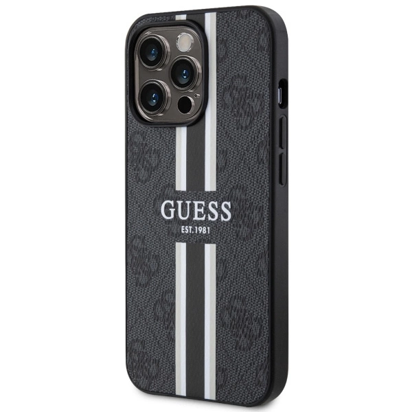 Guess GUHMP13XP4RPSK iPhone 13 Pro Max 6.7" black/black hardcase 4G Printed Stripes MagSafeeng