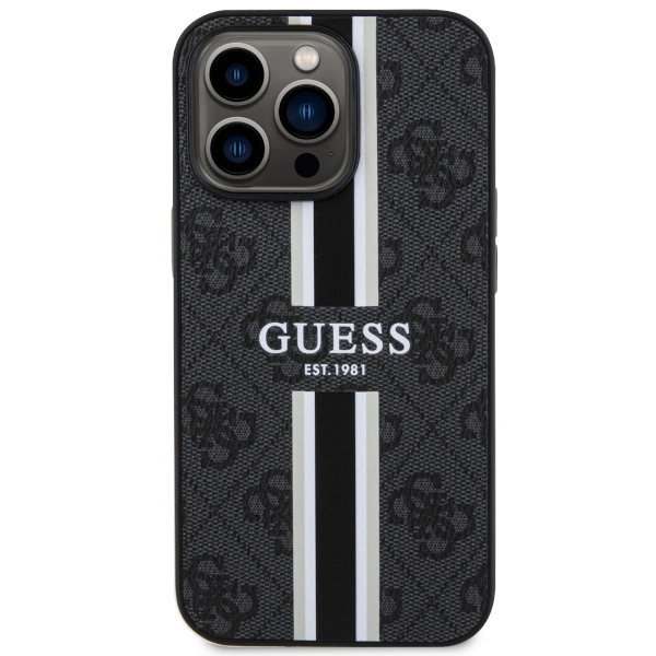 Guess GUHMP13XP4RPSK iPhone 13 Pro Max 6.7" black/black hardcase 4G Printed Stripes MagSafeeng