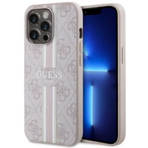 Guess GUHMP13XP4RPSP iPhone 13 Pro Max 6.7" pink/pink hardcase 4G Printed Stripes MagSafeeng