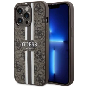 Guess GUHMP13XP4RPSW iPhone 13 Pro Max 6.7" brown/brown hardcase 4G Printed Stripes MagSafeeng