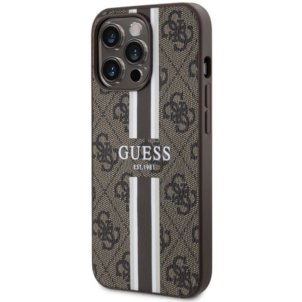 Guess GUHMP13XP4RPSW iPhone 13 Pro Max 6.7" brown/brown hardcase 4G Printed Stripes MagSafeeng