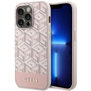 Guess GUHMP14LHGCFSEP iPhone 14 Pro 6.1" pink/pink hard case GCube Stripes MagSafeeng