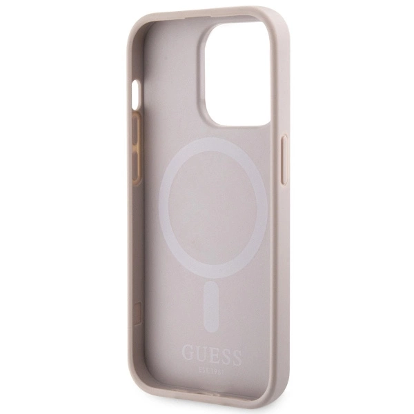 Guess GUHMP14LHGCFSEP iPhone 14 Pro 6.1" pink/pink hard case GCube Stripes MagSafeeng