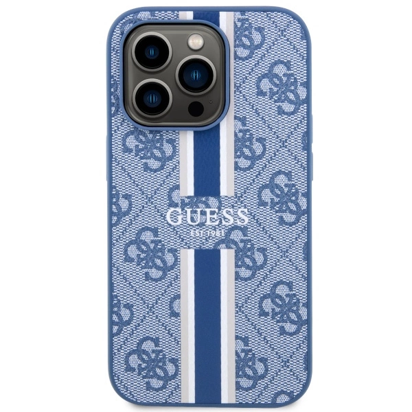 Guess GUHMP14LP4RPSB iPhone 14 Pro 6.1" blue/blue hardcase 4G Printed Stripes MagSafeeng