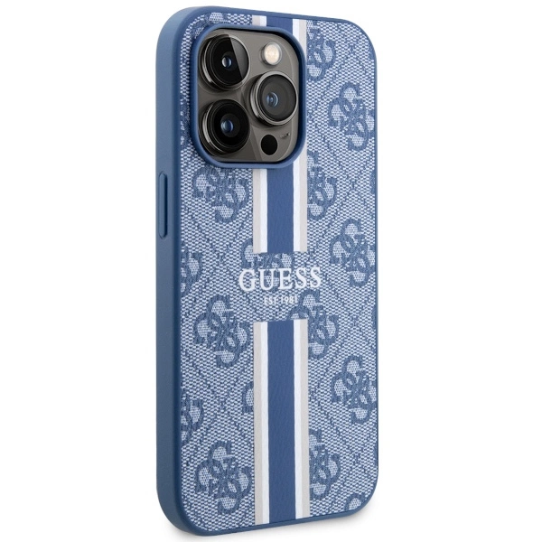 Guess GUHMP14LP4RPSB iPhone 14 Pro 6.1" blue/blue hardcase 4G Printed Stripes MagSafeeng
