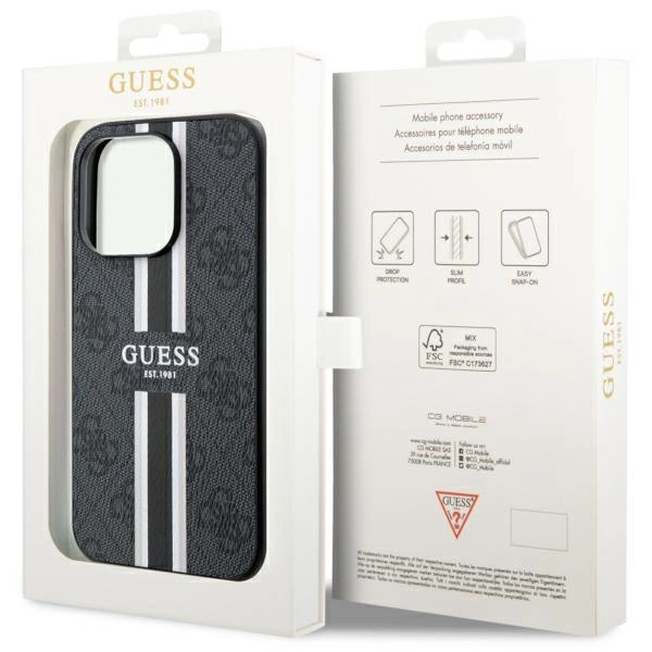 Guess GUHMP14LP4RPSK iPhone 14 Pro 6.1" black/black hardcase 4G Printed Stripes MagSafeeng
