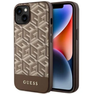 Guess GUHMP14MHGCFSEW iPhone 14 Plus 6.7" brown/brown hard case GCube Stripes MagSafeeng