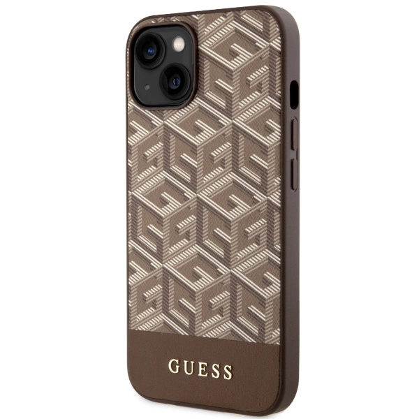 Guess GUHMP14MHGCFSEW iPhone 14 Plus 6.7" brown/brown hard case GCube Stripes MagSafeeng