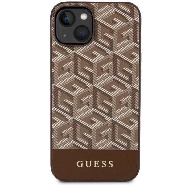 Guess GUHMP14MHGCFSEW iPhone 14 Plus 6.7" brown/brown hard case GCube Stripes MagSafeeng