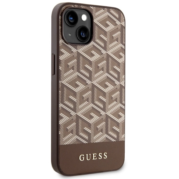 Guess GUHMP14MHGCFSEW iPhone 14 Plus 6.7" brown/brown hard case GCube Stripes MagSafeeng