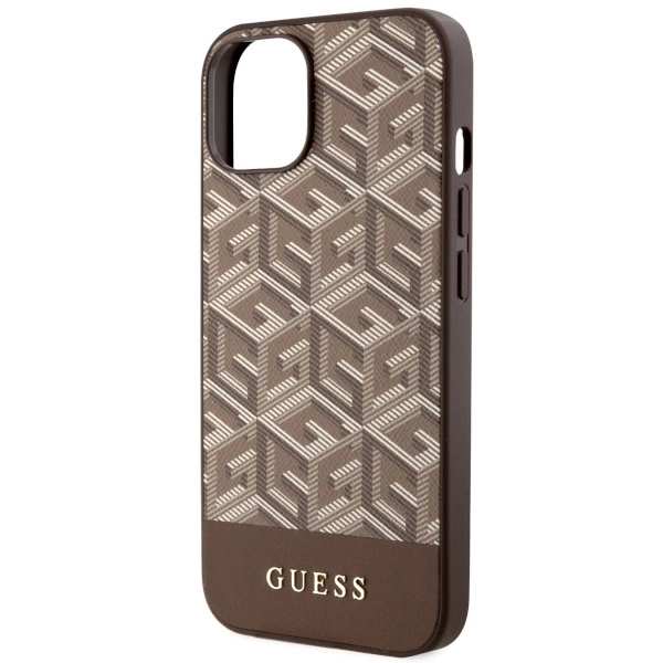 Guess GUHMP14MHGCFSEW iPhone 14 Plus 6.7" brown/brown hard case GCube Stripes MagSafeeng